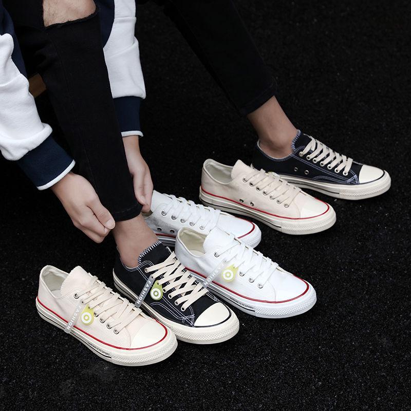 Men Canvas Fashion Brand Casual Shoes Flat for Men Comfortable Lace Up Zapatos Sapatos Youth  Sneakers