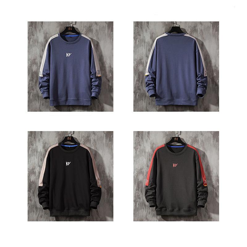 Spring and Autumn Men's Plus Size Fat Round Collar Loose Extra Large Long Sleeve Printed Versatile Sweater