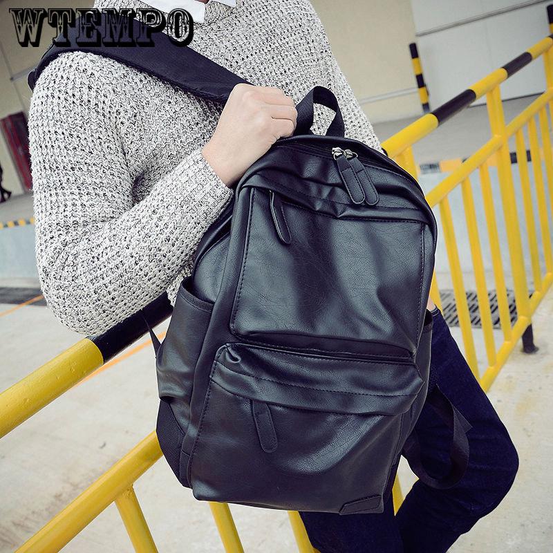 New PU Leather Backpack Men Travel Backpack Fashion Casual Shoulder Bag for Men travel backpack