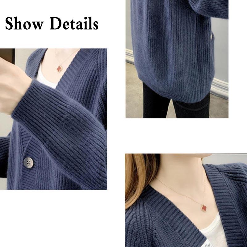 Cardigan Sweater Ladies Thickened Short Jacket Loose Spring Autumn Winter Versatile Knit Cardigan