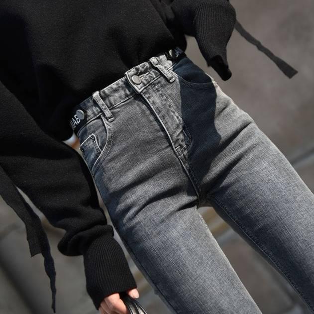 High Waist Jeans Plus Size Women Skinny Velvet Jeans Woman Pencil Pants Casual Stretch Fashion