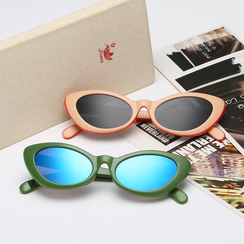 WTEMPO Sunglasses female oval sunshade glasses hand-painted line exquisite grinding tools