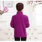 Middle-aged Elderly Women's Polar Fleece Sports Jacket Spring and Autumn Stand Collar Loose Outdoor Casual Sweatshirt Fleece Solid Color Short Top