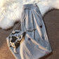 Love Embroidered Pantyhose Women's Summer Tide Brand Ins Thin Section Straight Embroidered Wide Leg Beam