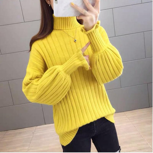 Turtleneck Sweater Female Student Slim Bottoming Shirt Autumn Winter High Neck Pullover Soft Comfortable Inner Knit Sweater