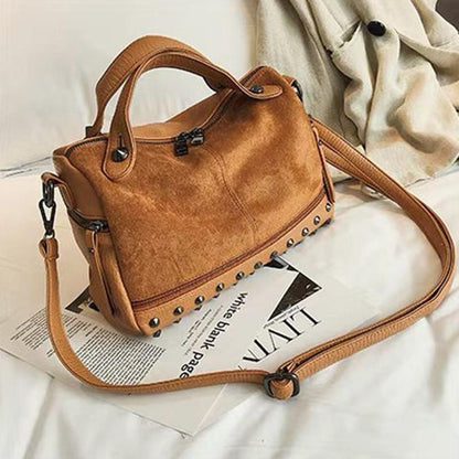 Bag Female Trend Fashion Frosted Rivet Single-shoulder Large-capacity Messenger Bag Boston Bag