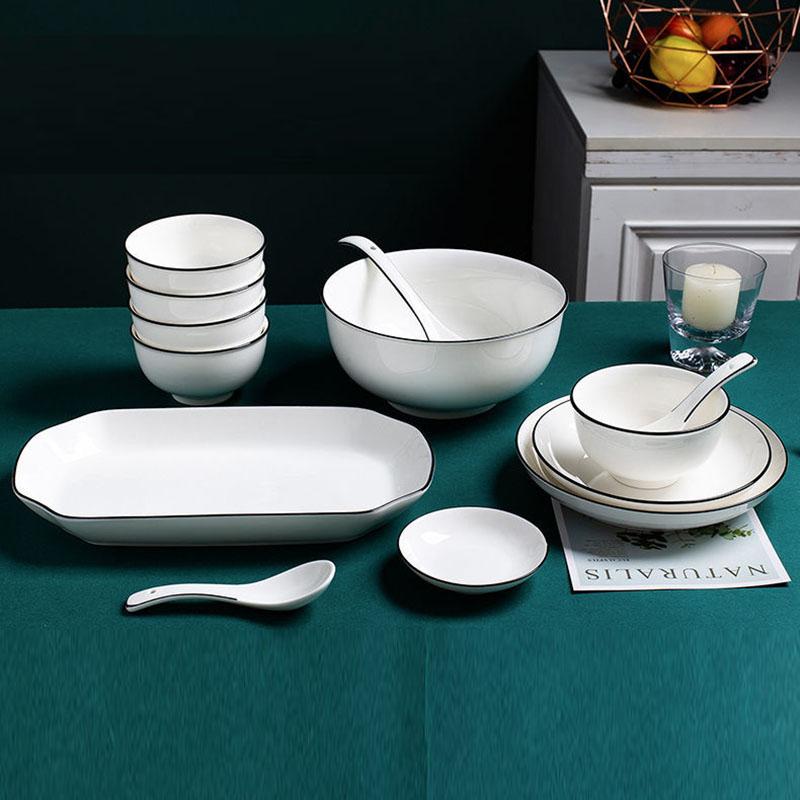 Japanese-style Dishes and Dishes Set Household Bowls Couples Eating Bowls Ceramic Tableware Plates Tableware Spoons