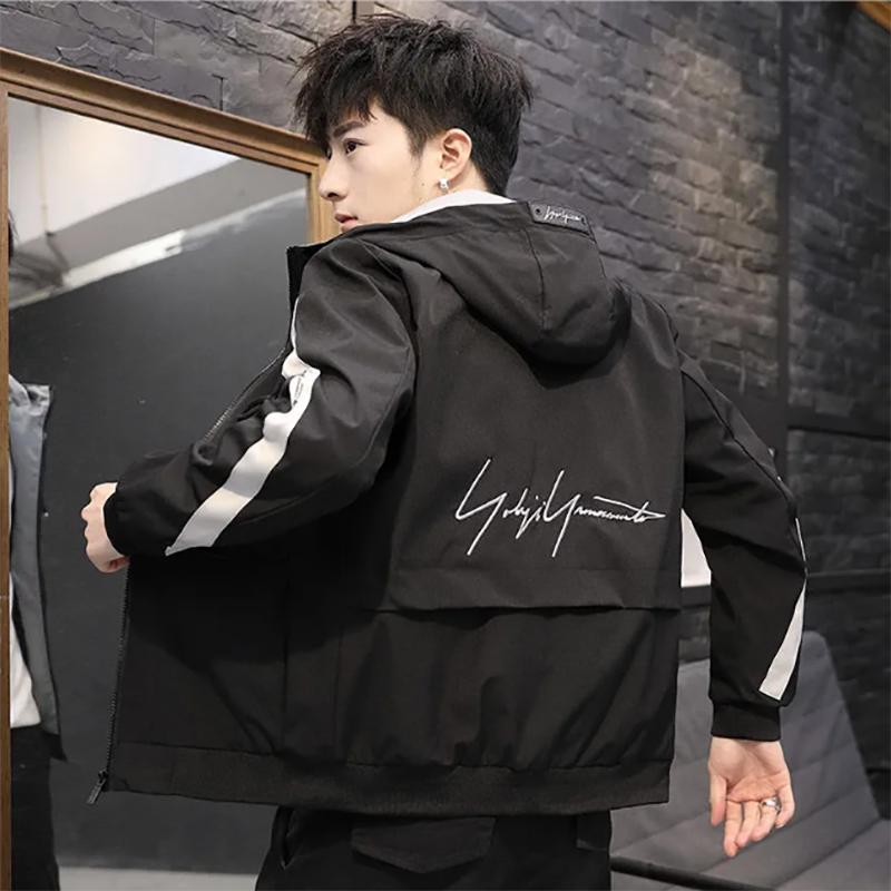 Men Autumn and Winter Jackets Men's Korean Casual Loose Trend Hooded All-match Plus Velvet To Keep Warm Jacket
