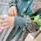 Autumn and Winter Floral Corduroy Dress Stitching Fake Two-piece Woven Waist Tie Bow Coat Sweater Dress