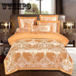 European embroidery jacquard cotton four-piece cotton quilt cover sheets bedroom home bedding