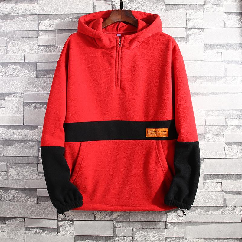 Hooded Overalls Men's Autumn and Winter Street Hip-hop Bf Casual Stand-up Collar Hoodie