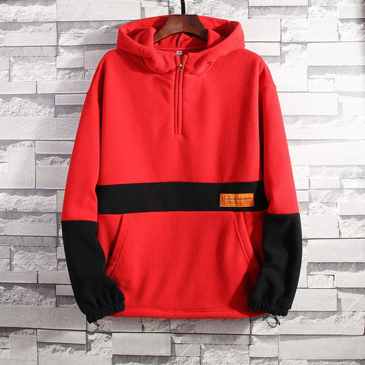Hooded Overalls Men's Autumn and Winter Street Hip-hop Bf Casual Stand-up Collar Hoodie