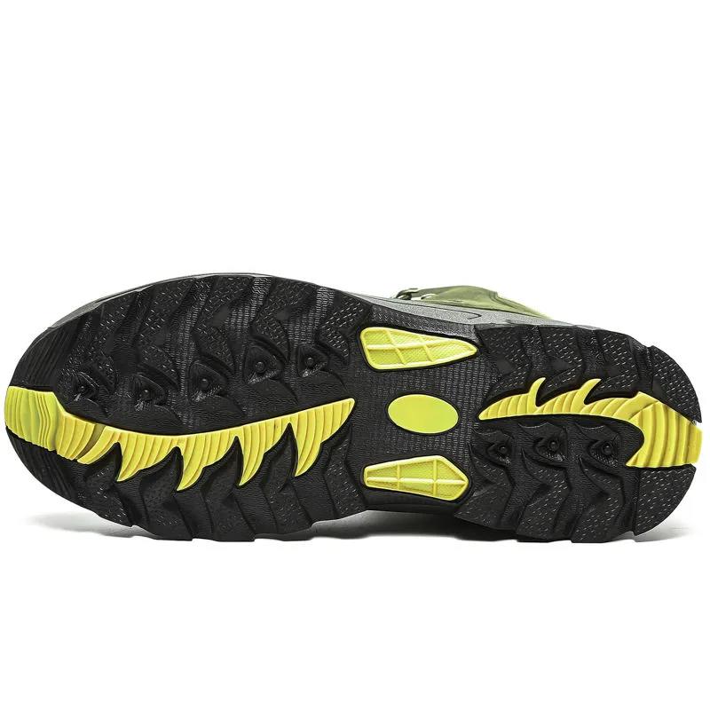 Men's Outdoor High-top Hiking Shoes Winter Plus Velvet Warm Snow Boots Waterproof Non-slip Wear-resistant Hiking Shoes Camping 39-45