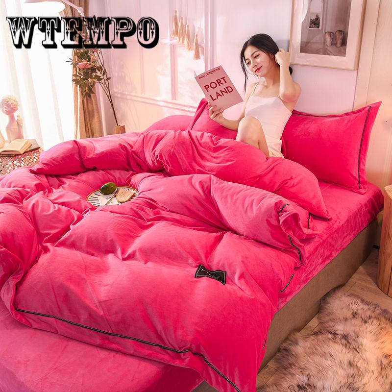 4pcs Home Bedding Sets Bed Linen Duvet Cover Flat Sheet Bedding Set Winter King Queen,bed Set 2019