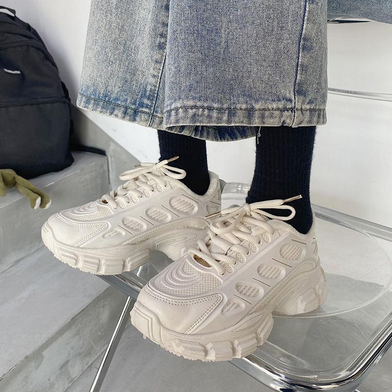 Daddy Shoes Women All-match Spring Sports Shoes Women Casual Comfortable Thick-soled Black Shoes Women