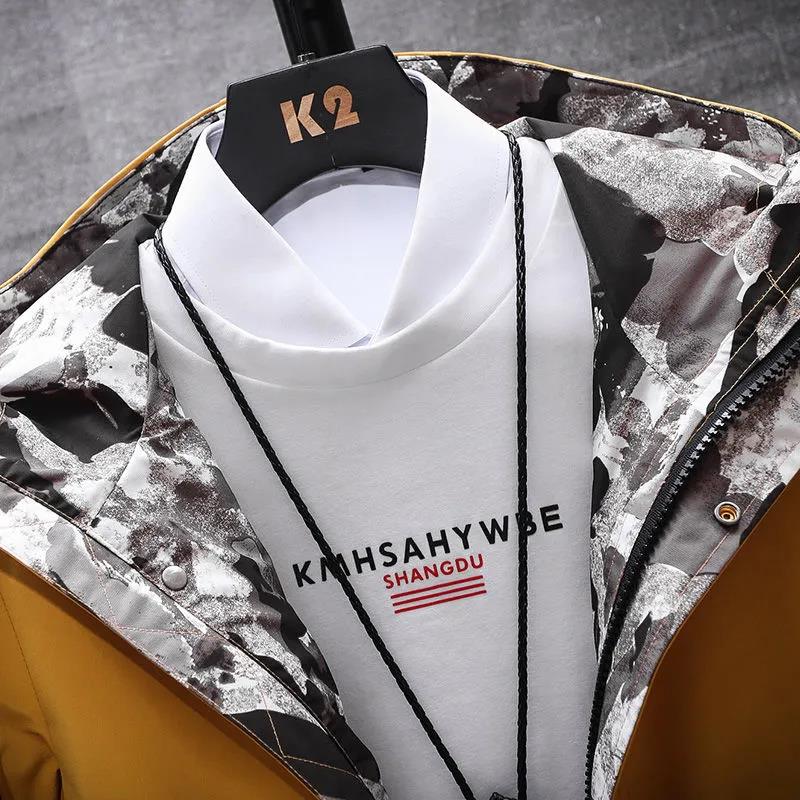 Large Size Jacket Men Hooded Workwear Spring Casual Loose Coat Soft and Comfortable Windbreaker Long