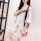 Women Dress Girl Loose O-Neck Short Sleeve Casual Long T-shirt Dress Big Loose Home Comfort