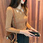 Early Autumn Hollow Sweater Knit Sweater Women Winter Korean Style Slim Sexy Long-sleeved Stretch Bottoming Shirt Women's Top