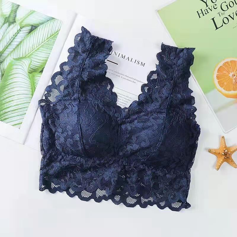 Women's Sexy No Steel Ring Beautiful Back Lace Underwear Bra Women Gather Anti-sagging Thin Bra Outer Wear Running Training Fitness Yoga Underwear