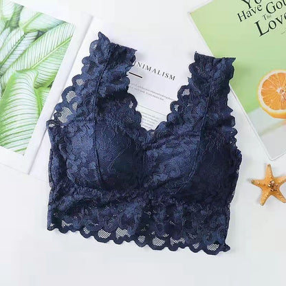 Women's Sexy No Steel Ring Beautiful Back Lace Underwear Bra Women Gather Anti-sagging Thin Bra Outer Wear Running Training Fitness Yoga Underwear