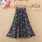 Spring and Summer Mid-length Chiffon Print Bow Boho Beach Skirt Women's Skirt