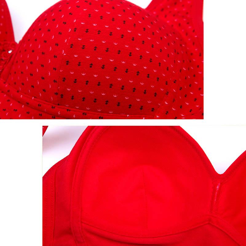 Large Size No Steel Ring Thin Bras Gathering Tank Top Sexy Fashion Printing Pattern Breathable Styling Bra