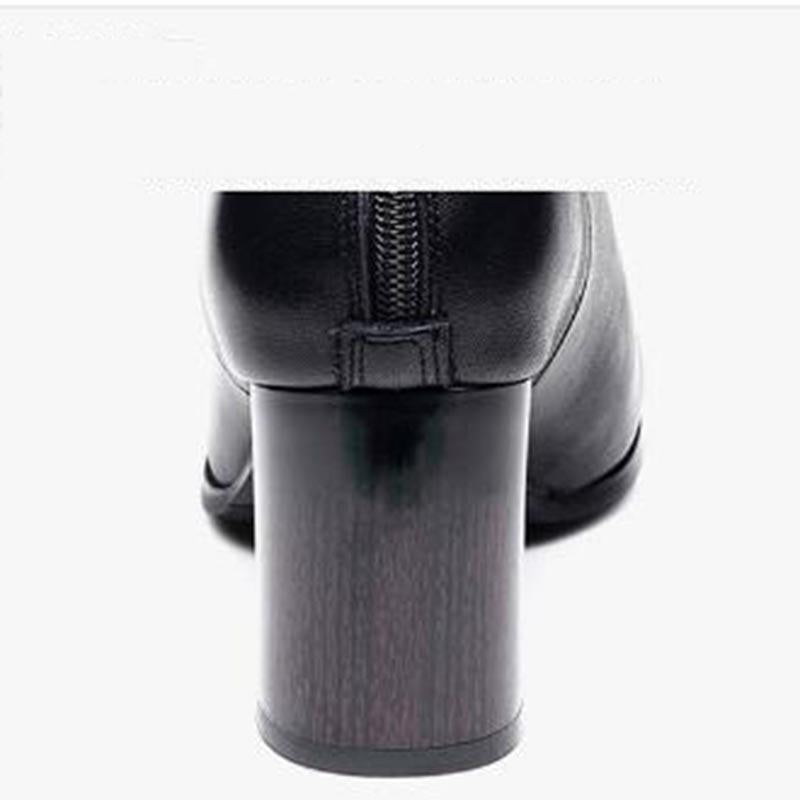 Women Boots Autumn Winter High Heel Warm Pointed  Elasticity Ankle Chelsea Fashion Casual Shoes