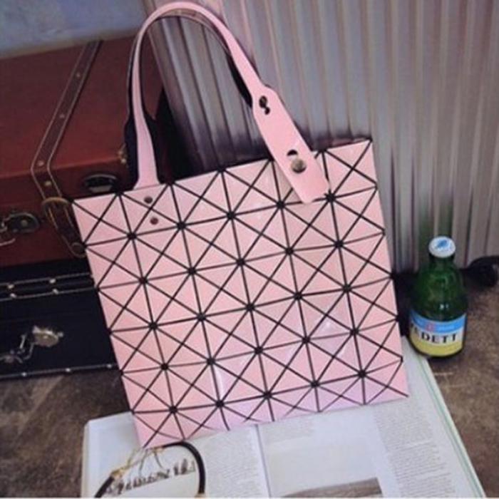 Luminous sac bao Bag Diamond Tote Geometric Quilted Shoulder Bags laser Plain Folding Handbags bolso