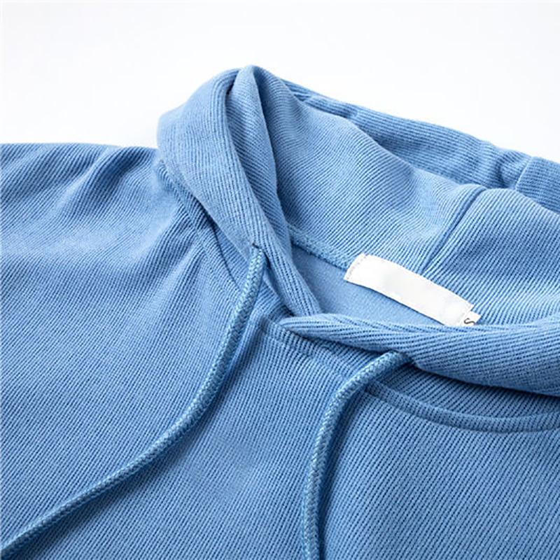 Women Hoodies Autumn Winter Long Sleeve Pullover Sweatshirt Solid Plus Size Loose Casual Cropped Tops