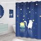 Nordic Bathroom Cartoon Shower Curtain Fabric Thickened Bathroom Waterproof and Mildew-proof Partition Curtain Hanging Curtain Shower Curtain