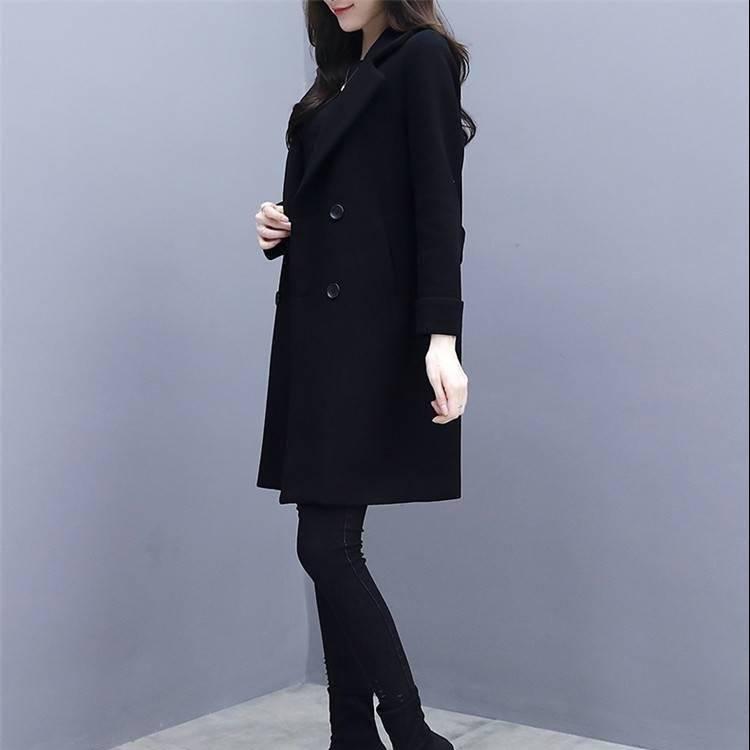Autumn Jacket Casual Women Overcoat Long Woolen Coat Double Breasted Slim Female Winter Wool Coats