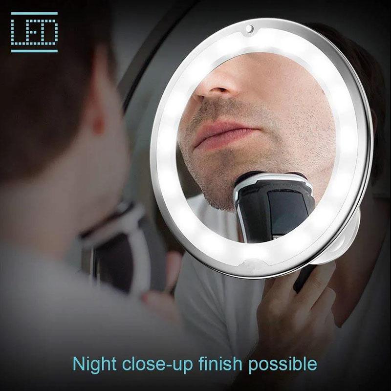 LED Makeup Mirror Portable Travel Desktop Mirror  Adjustable Touch Screen 10 Times Magnifying Glass