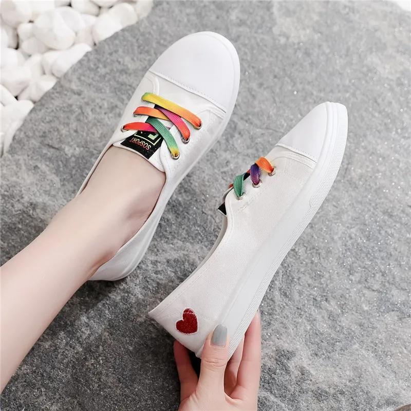 Spring and Summer Embroidered Breathable Canvas Shoes Women's Plus Size All-match Casual Flat Shoes
