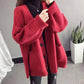 4 Colors Women V-neck Cashmere Long Section Loose Sweaters Knitted Cardigan Button Jacket
