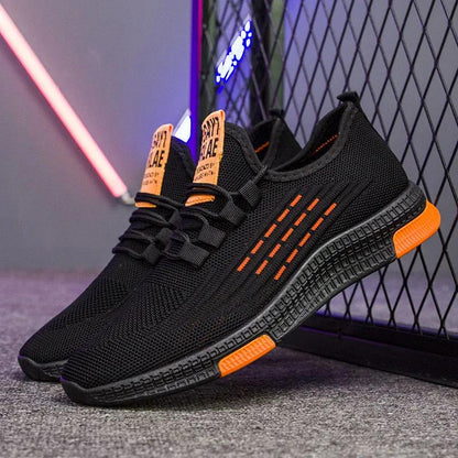 Shoes Men's Four Seasons Flying Woven Sports Shoes Breathable Casual Shoes Non-slip Soft Bottom Running Shoes