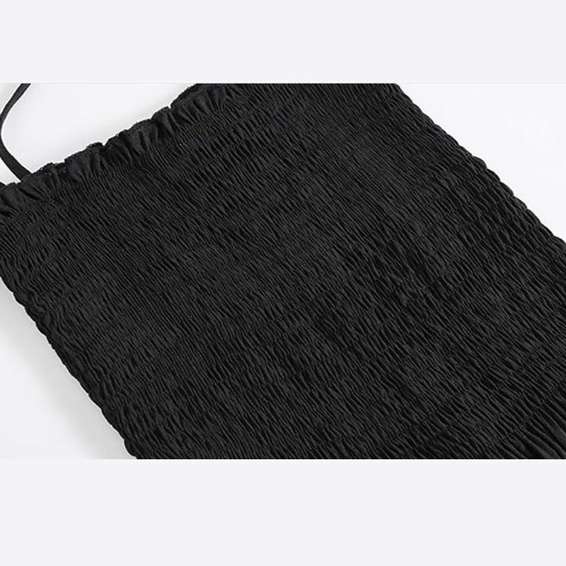Summer Slim Sling One-shoulder Dress Women's Long Skirt Big Pendulum Little Black Dress Beach Holiday Dress Sexy Cute Dress