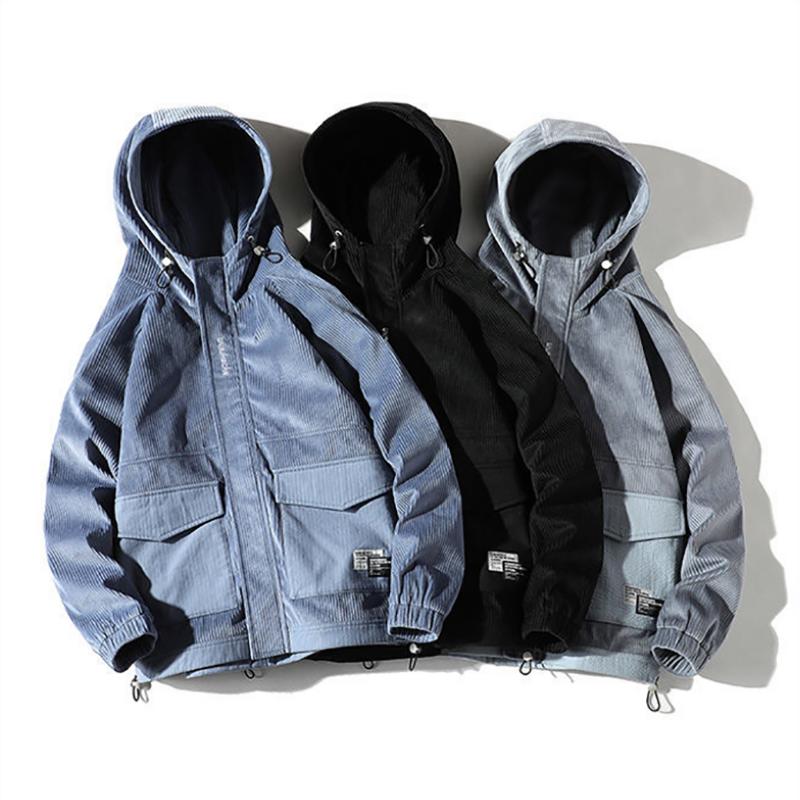 Spring and Autumn Warm Corduroy Men's Stand-up Collar Jacket Tooling Jacket Tide Brand Casual Fashion Top
