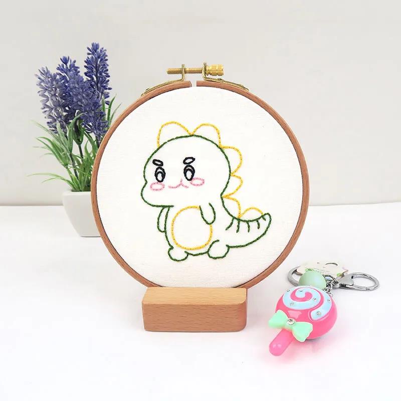 Children's Simple Embroidery Cartoon Style Handmade Lesson Making Diy Material Package Cross Stitch with Auxiliary Tools