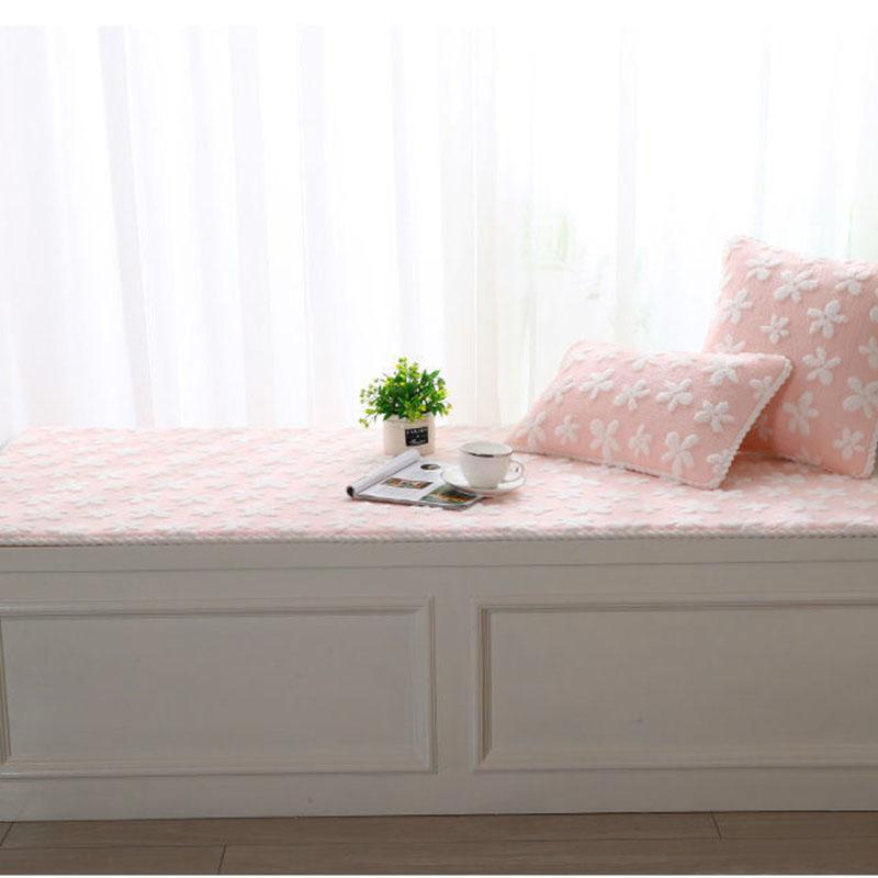 Printed Bay Window Cushion Non-Slip Crystal Velvet Window Sill Pad Bay Window Pad Tatami Mats Sofa Cushion Used for Indoor Outdoor