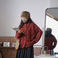 Retro Red Horn Buckle New Autumn and Winter Sweater Women's Knitted Cardigan Jacket Women Loose Outer Wear Korean Version of All-match