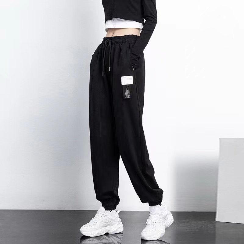 Summer Thin Sports Pants Men's and Women's Trousers Solid Color Beam Feet Ins Loose and Versatile Casual Drawstring Pants