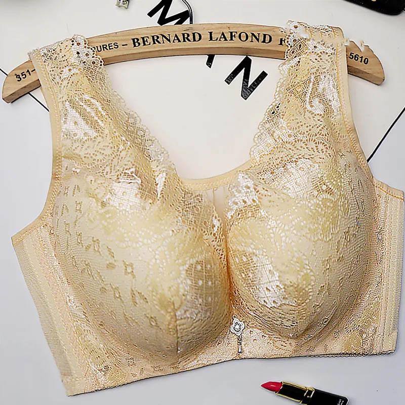 Large Size Bras No Steel Rings Gather Tube Tops Full Cups Receiving Side Breasts Hollow Thin Mould Cups Breathable Anti-sagging Bra