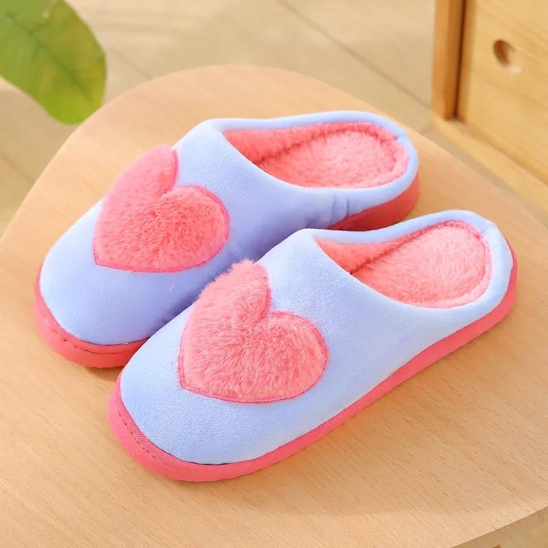 Women Autumn and Winter Slippers Warm Plush Home Flat Slipper Female Plus Size Household Soft Slippers