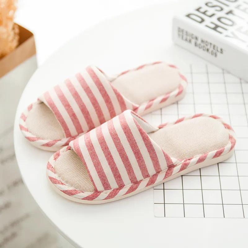 Women Indoor Slippers Floor Flat Shoes Spring Autumn Linen Flip Flops Home Slippers Female Comfortable Zapatillas de hombre New