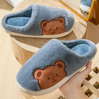 Women Winter Slippers Home Dormitory Cute Warm Slippers Furry Thick Plus Size Non Slip Slippers Women Men Cotton Shoes