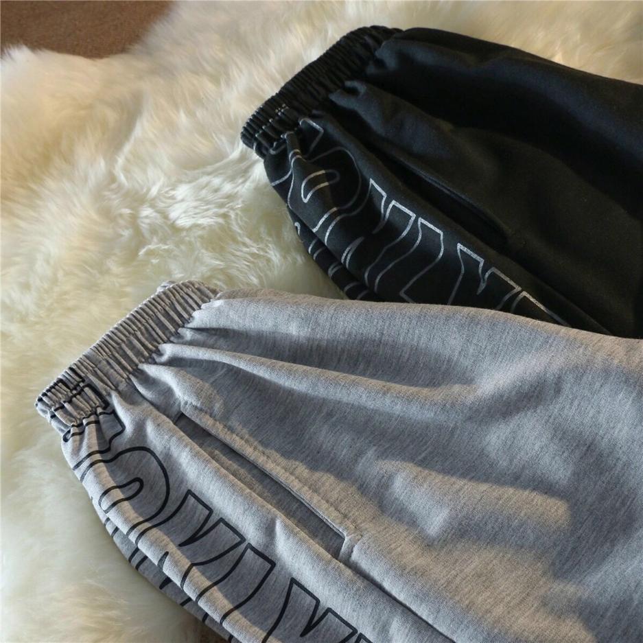 Women's Summer Letter Wide Leg Pants Loose Ins High Street Vertical Straight Tube Men's and Women's Sports Casual Pants