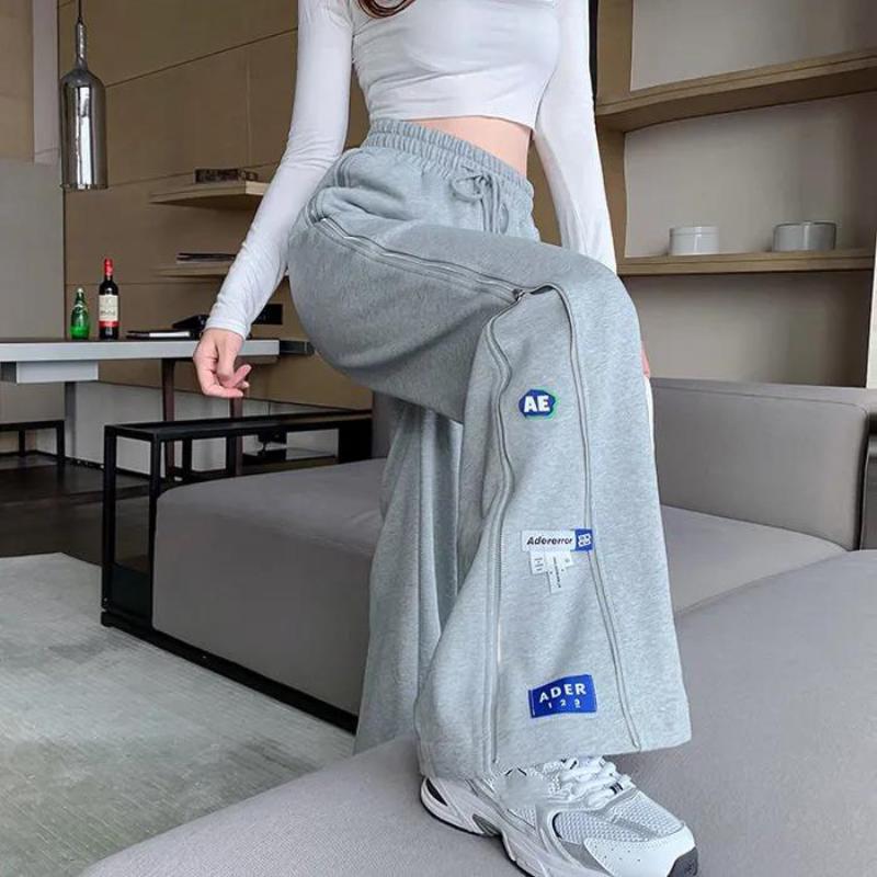 Gray Wide-leg Pants Summer Thin Section Salt Long Pants Women Loose Casual Sports Pants Ins Women Harajuku Style Guard Pants