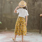 Girls Summer Dress Girls Skirt Pants Suit Medium and Large Children's Short-sleeved Wide-leg Pants Casual Two-piece Suit