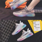 Rainbow Bottom Mesh Breathable Women's Shoes Korean Style All-match Running Sneakers for Students Fashion Casual Clearance Women's Shoes