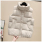 Autumn and Winter Short Plus Size Down Cotton Vest Fashion Casual Loose Jacket Sleeveless Simple Female Vest
